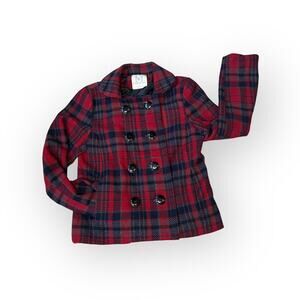 Relativity Retro Y2k Plaid Double Breasted Coat